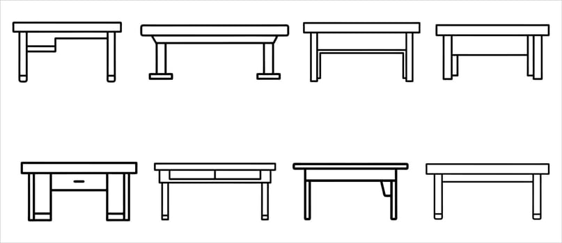 Illustration of Various Wooden Table Designs vector