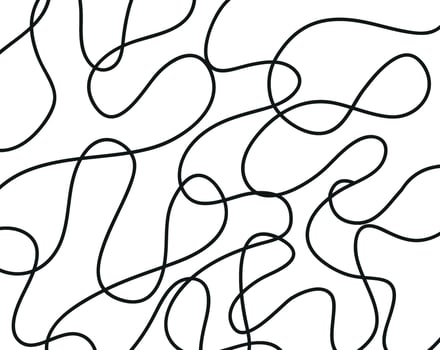 Abstract pattern of twisted black lines on a white background. vector