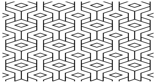 Intricate Interlocking Y Pattern - Black and White Geometric Design vector