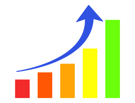 a graph chart with an upward arrow png