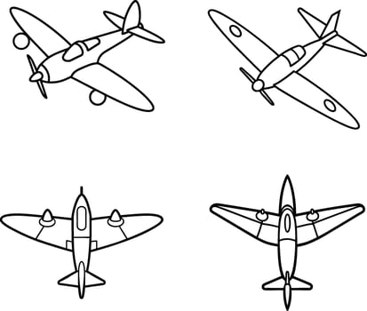 Super marine spitfire silhouette vector