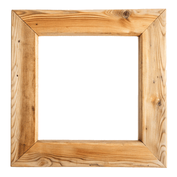 Rustic Wooden Frame Mirror Reflection Natural Light Farmhouse Decor png