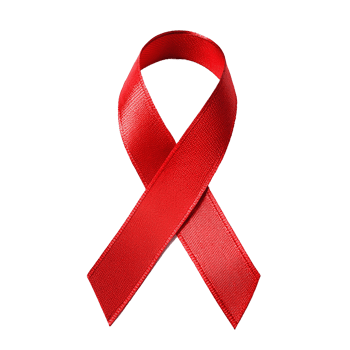 A single red ribbon awareness symbol for world aids day png