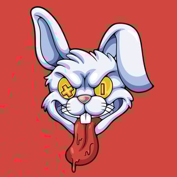 angry rabbit illustration vector