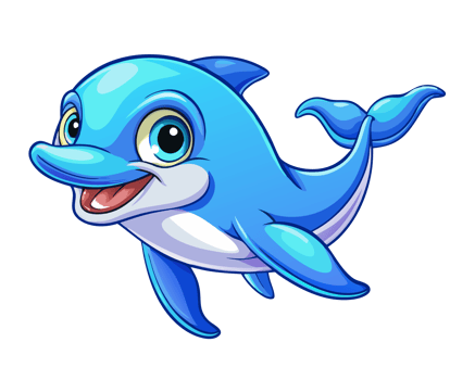 Energetic blue dolphin performing tricks png