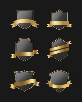 Golden and black luxury badge blank labels collection vector