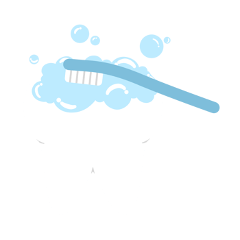 cute teeth illustration, a teeth with toothbrush, soap and bubbles png