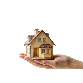 a hand holding a house on a transparent background png