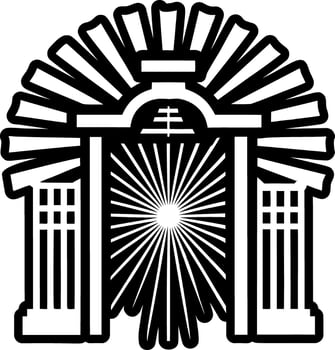 Heaven gate icon in solid style vector