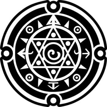 A glyph style icon of magical sigil vector