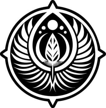 A solid style icon of divine feather symbol vector