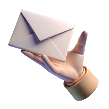 3D Render of a Hand Holding a Blank Envelope png