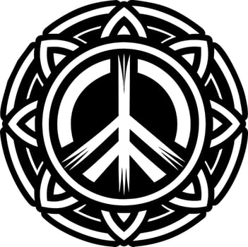 A filled style icon of peace sigil vector
