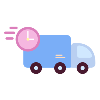 cute online shopping store illustration, delivery truck png