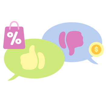 cute online shopping store illustration, bubble chat with ratings png
