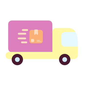 cute online shopping store illustration, shipping truck png