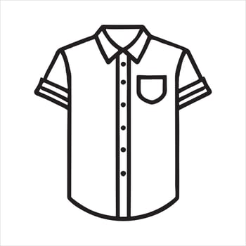 Shirt Outline black silhouette white background vector