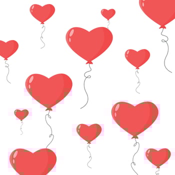 Balloons for Valentine's Day, party, romance, wedding. Romantic concept. Love, relationship. vector