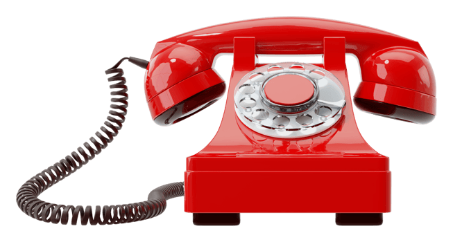old red dial-up phone isolated on a transparent background png