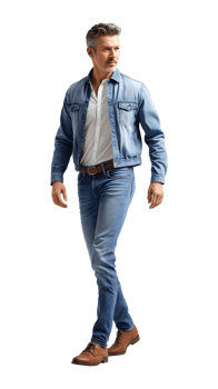 walking male model in jeans png