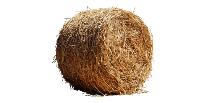 Round hay bale on transparent background png