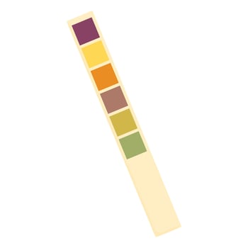 Urine test strip showing different colors for medical analysis vector