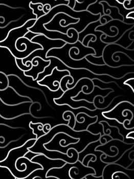 a black and white batik pattern vector