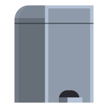 Modern gray metal trash can with pedal opening system for waste disposal vector