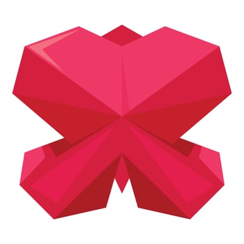 Red geometric butterfly spreading its polygonal wings vector