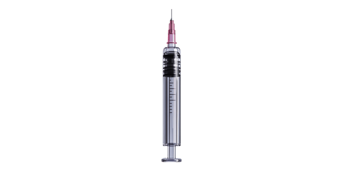 Medical syringe with needle isolated on transparent background png