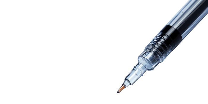 Clear ballpoint pen tip isolated on transparent background png