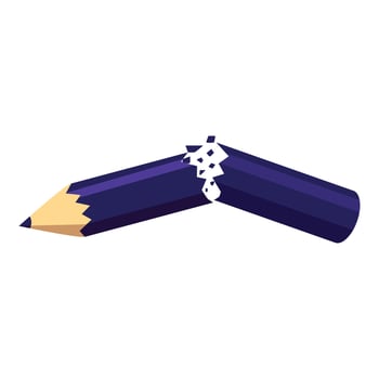 Broken pencil showing pressure and lack of inspiration vector