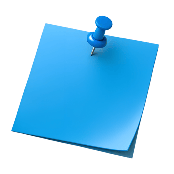 Blue adhesive note pinned to notice board png