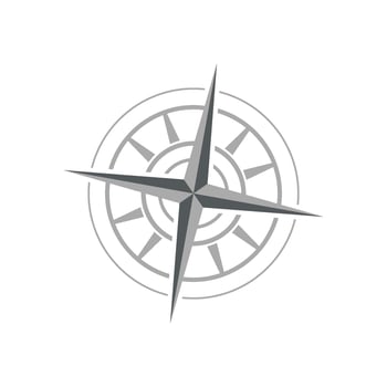 Grey Compass Rose Logo Template Illustration Design. EPS 10. vector