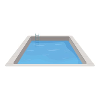 Swimming pool with clear blue water inviting a refreshing dive vector