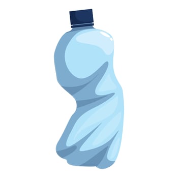 Crumpled empty plastic bottle promoting recycling and environmental awareness vector