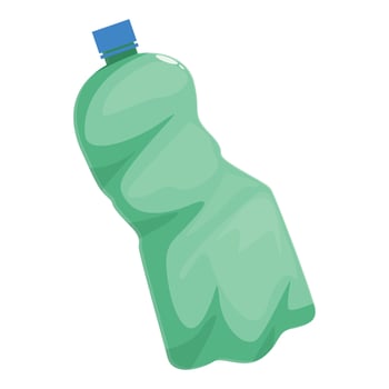 Crumpled green plastic bottle promoting recycling initiatives vector