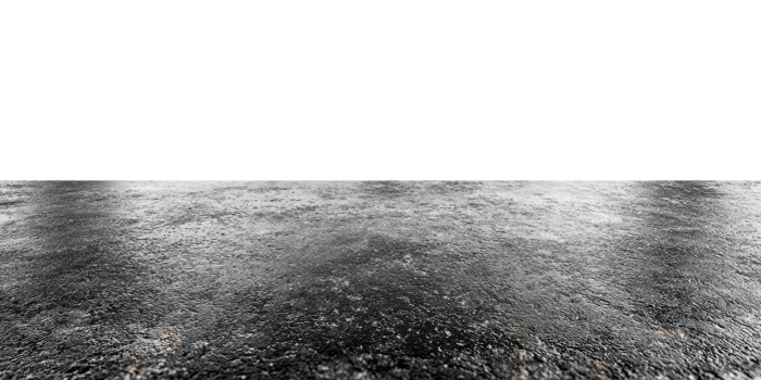 Wet asphalt pavement surface isolated on transparent background png