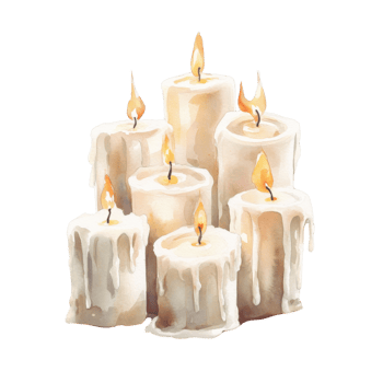 A Group of Lit Candles Melted Beautifully png