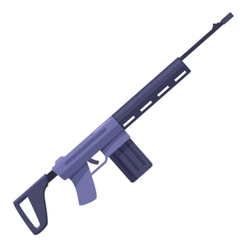 Modern automatic rifle with loaded magazine, firearm weaponry vector
