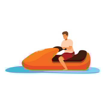 Man riding jet ski having fun on summer vacation vector