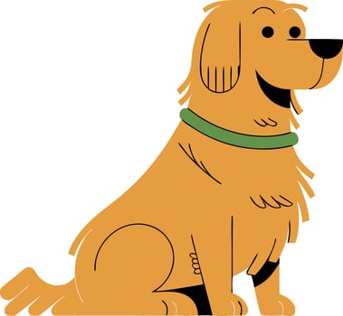 Adorable Golden Retriever Illustration for Pet Design Projects vector