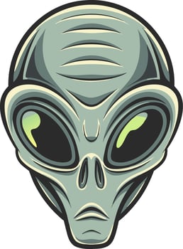 Alien Head Art for Sci-Fi Themes and Designs vector