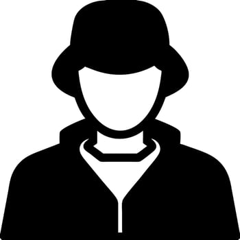 Anonymous Figure Silhouette with Hat for Privacy Concepts and Profiles vector