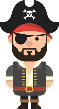 Cartoon Pirate Character for Illustrations and Crafts vector