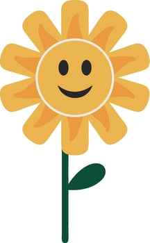 Cheerful Smiling Sunflower for Kids Crafts and Decor vector