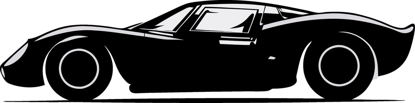 Classic Sports Car Silhouette Design for Illustrations and Projects vector