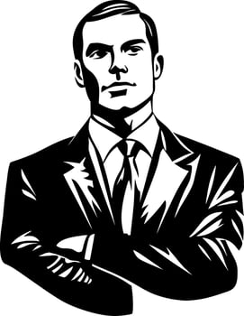 Confident Businessman Portrait Art for Professional Design vector