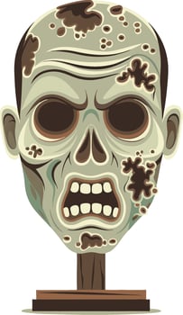 Creepy Zombie Bust Illustration for Halloween Design and Decorations vector
