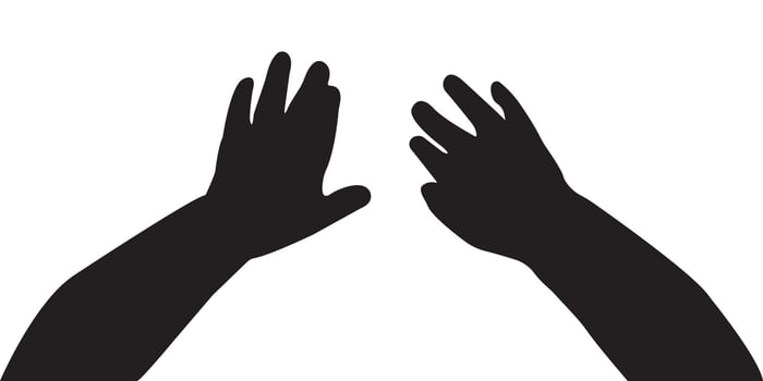 baby Hand silhouette design. filled flat sign, solid pictogram isolated on white, vector